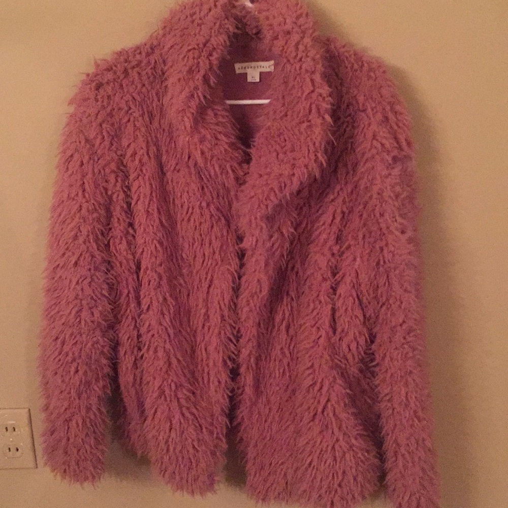 Aeropostale pink fur coat